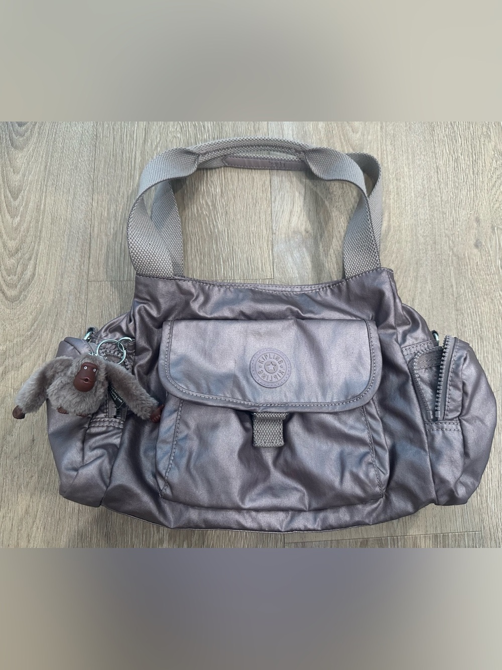 Kipling Metallic Lavender Shoulder Bag